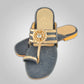 Denim slipper elegantly embellished with stones