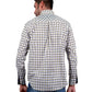 Men’s 100% Cotton Long Sleeve Off White Plaid Shirt