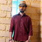 Maroon Long Sleeve Irish Linen Shirt