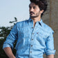Ice Blue Long Sleeve Denim Shirt