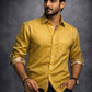 Lemon Curry Color Long Sleeve Linen Shirt