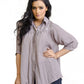 Grey Colour Linen Shirt with Crystal embellishment