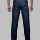Dark blue jeans on a gray background
