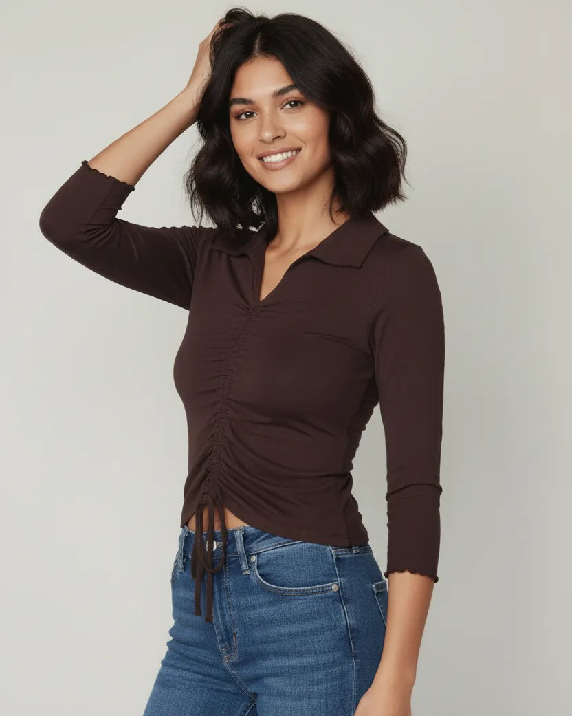 Modified Knit Shirt with Tie up
