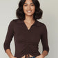 Modified Knit Shirt with Tie up