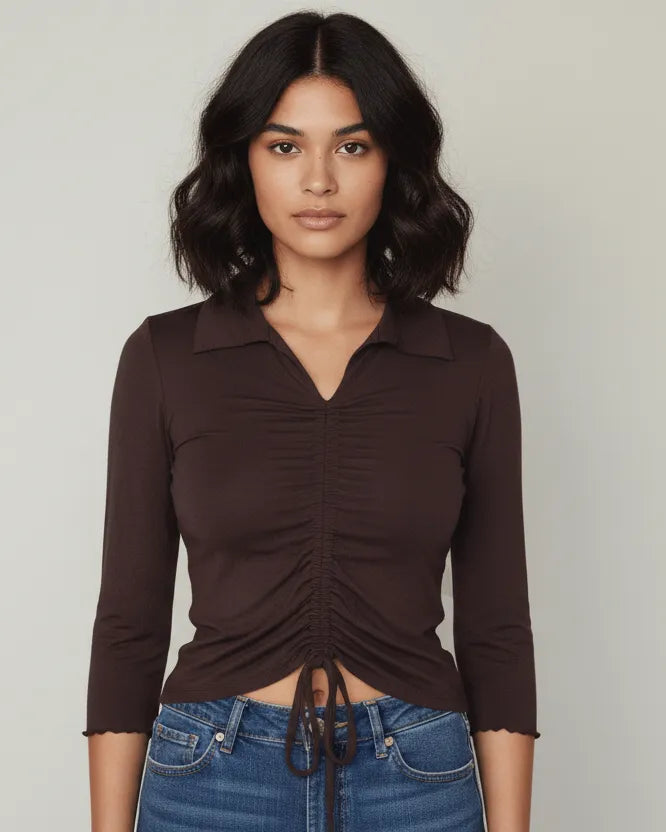 Modified Knit Shirt with Tie up