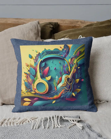 Music inspired Denim Cushion Cover