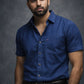 Navy Blue Irish Linen Shirt