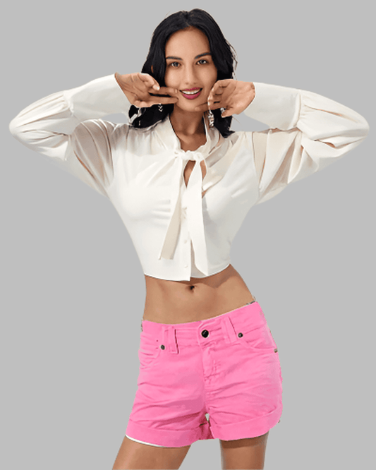 These sexy short a made using 100% Cotton pigment dyed fabric with very subtle white polka dots.