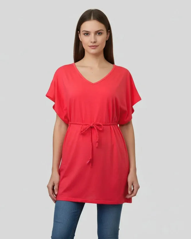 Poncho Top with Braided Tie – Breezy & Stylish
