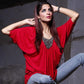 Baby Doll Knit Top With Embellishment