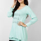 Sea Green Round Neck Top for Women