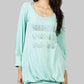 Sea Green Round Neck Top for Women