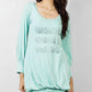 Sea Green Round Neck Top for Women