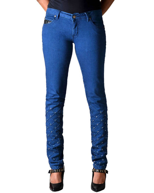 Mid Blue Skinny Jeans with Pin tucks Limited Edition