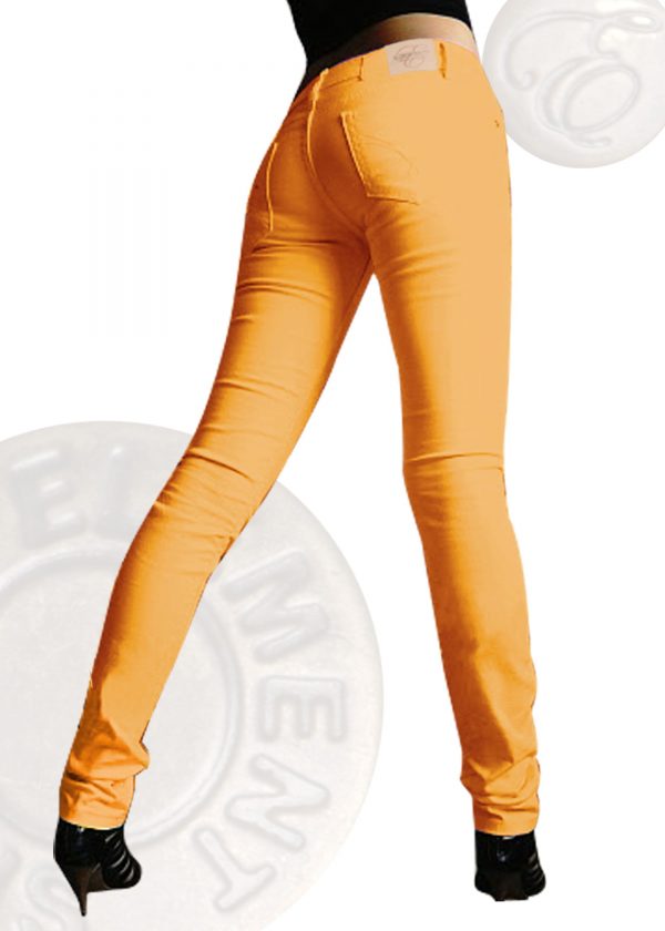 Orange Coloured mid-rise Skinny Jeans