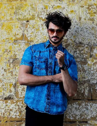Young Men’s Short Sleeves Denim Shirt