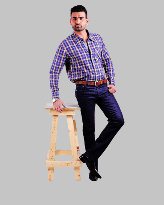 Midnight Blue Rinse Wash Slim Fit Jeans Midnight Blue Rinse Wash Slim Fit Jeans by Element Jeans Co., Rinse wash Denim with golden and blue topstitching thread, Zip fly with button closure. The small signature embroidered logo accents on pocket facing and embossed shank button and Rivets. These jeans have been finished with a delicate rinse wash to give them a soft hand feel and minimal fading. Midnight Blue Rinse Wash Slim Fit Jeans are a stylish and sophisticated option for those looking for a pair of jea