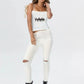 White Studded Graphic Camisole Top – Chic Western Fashion