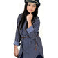 White & Blue Satin Stripe Shirt – Elegant Women’s Classic