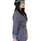 White & Blue Satin Stripe Shirt – Elegant Women’s Classic