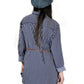 White & Blue Satin Stripe Shirt – Elegant Women’s Classic