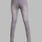 Light gray pants on a plain background