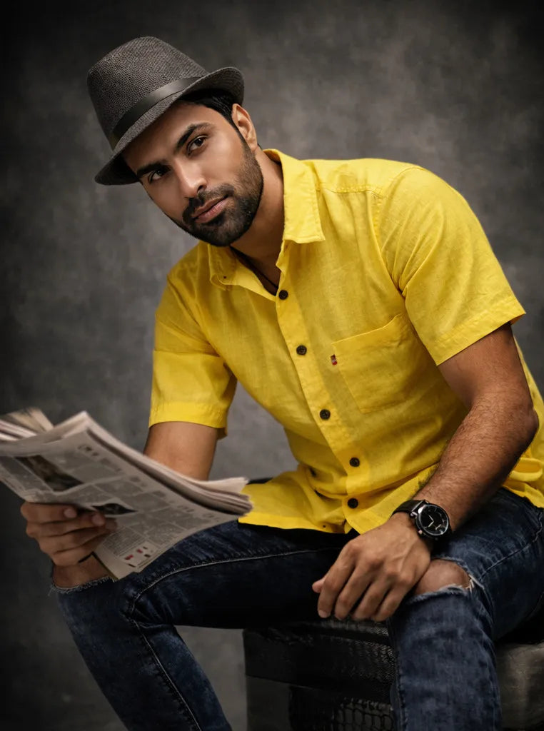 Yellow Irish Linen Shirt