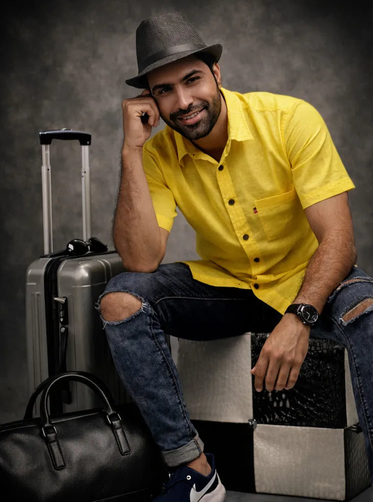 Yellow Irish Linen Shirt