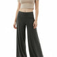 Dark gray wide-leg pants on a white background