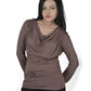 Brown Top with Braided Waistband