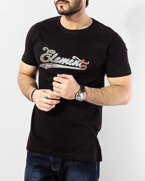 Black Tri-colour “Element” Printed Graphic Tee