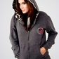 Charcoal Heather Hoodie with Animal Printed