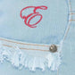 Ice Blue Denim Frayed Hot Pants