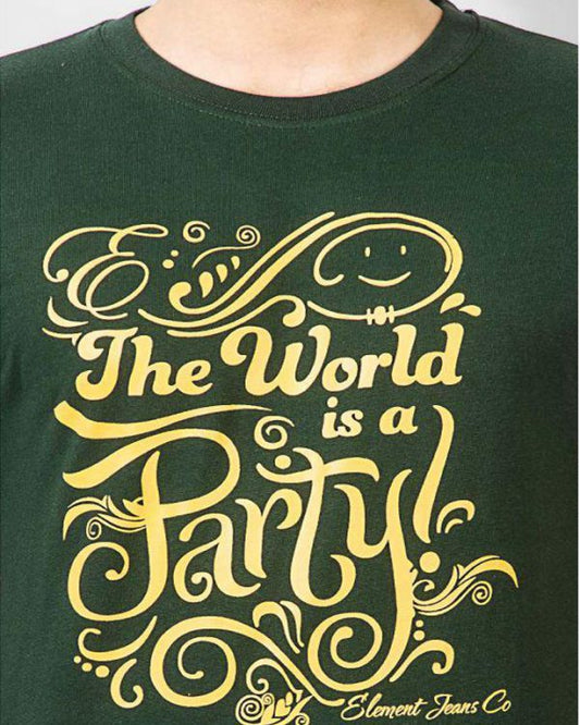 Green “The World Is a Party” Graphic