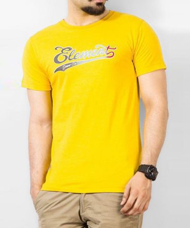 Yellow Crew Neck Graphic Tee