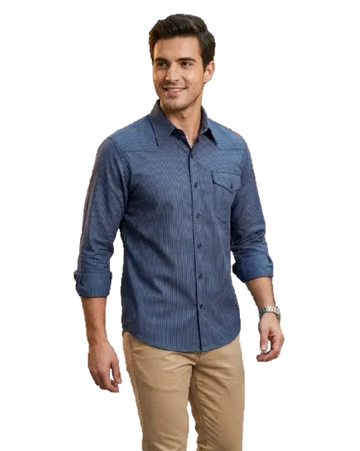 Classic Herringbone Denim Shirt