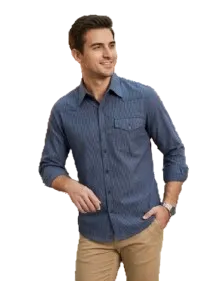 Classic Herringbone Denim Shirt