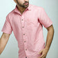 Coral Pink Irish Linen Shirt