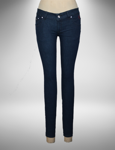 Dark Blue low rise Skinny Jeans with tonal stitching