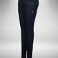 Blue Mid Rise Power Stretch Skinny Jeans with Gold Stitching