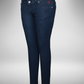 Dark Blue low rise Skinny Jeans with tonal stitching