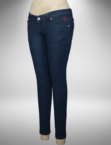 Dark Blue low rise Skinny Jeans with tonal stitching