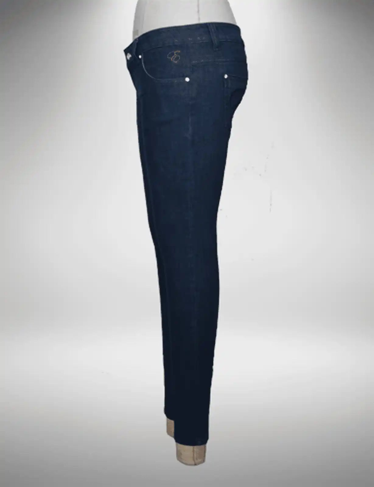 Midnight Blue mid rise Skinny Jeans with tonal stitching