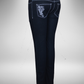 Dark Blue mid rise skinny jeans with white stitching