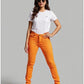 Orange Coloured mid-rise Skinny Jeans