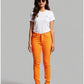 Orange Coloured mid-rise Skinny Jeans