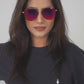 Unisex Aviator Sunglasses With Polarized Red Mirored Lens
