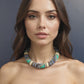 Hand made beaded neck ornament - Turquoise