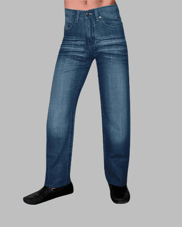Blue Denim Barrel Cut Jeans